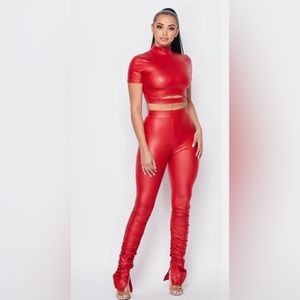 RED PU Leather Set